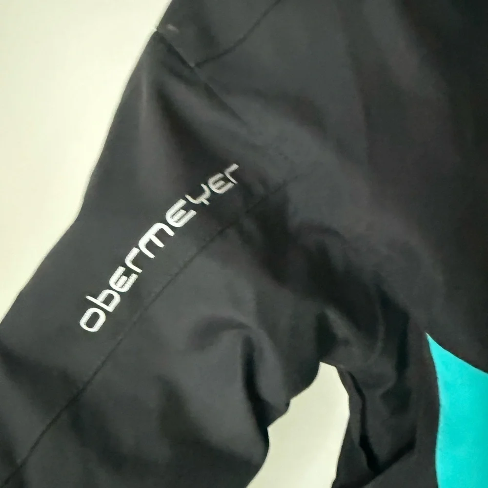 Obermeyer Gracey Girls Black and Aqua Ski Jacket Size L (14-16)